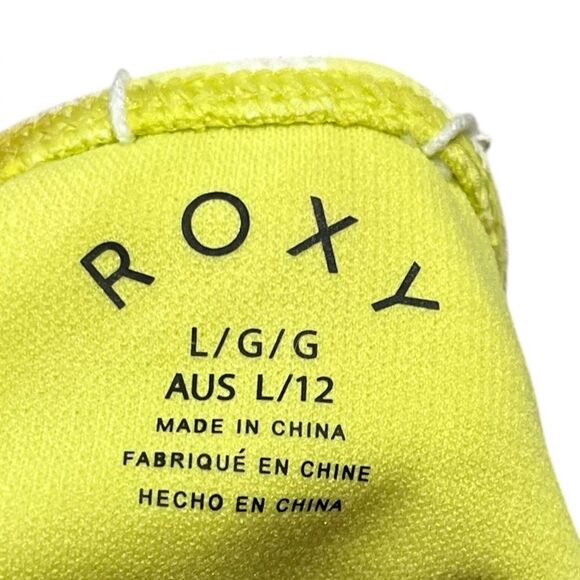 Roxy Beautiful Sun Yellow And White Full Coverage Swim Bottoms, Size L, NWT - Picture 3 of 5